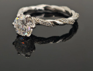 1ct Round Synthetic Moissanite Rope Ring In 925 Sterling Silver St Valentine's Day Gifts for Men Women