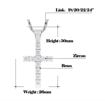 Unisex Classic Cross Pendant Necklace Christmas Gifts for Men Women