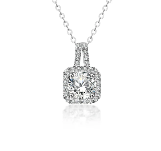 S925 Synthetic Moissanite Diverse Sparkling Charm Necklace Pendant Valentine's Day Lover Gifts for Women