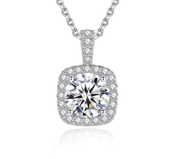 S925 Synthetic Moissanite Diverse Sparkling Charm Necklace Pendant Valentine's Day Lover Gifts for Women