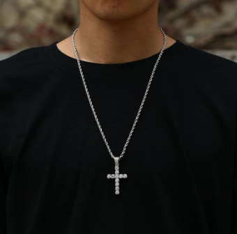 Unisex Classic Cross Pendant Necklace Christmas Gifts for Men Women