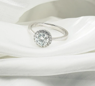 1ct Round Synthetic Moissanite Luxurious Bling Halo Ring In 925 Sterling Silver Engagement Anniversary Valentine's Day Gifts