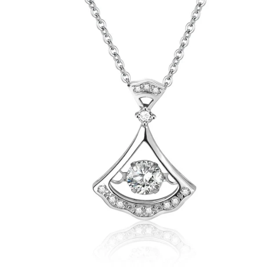 S925 Synthetic Moissanite Diverse Sparkling Charm Necklace Pendant Valentine's Day Lover Gifts for Women
