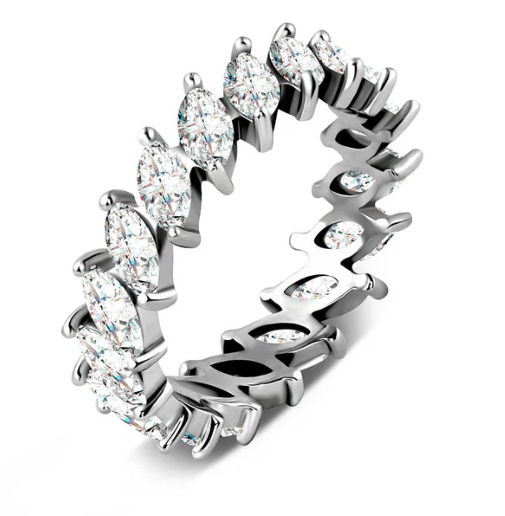 S925 4.8ct Marquise Synthetic Moissanite Eternity Band
