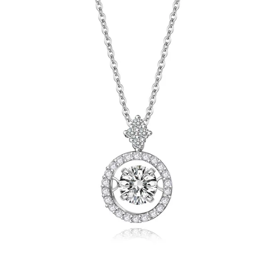 S925 Synthetic Moissanite Diverse Sparkling Charm Necklace Pendant Valentine's Day Lover Gifts for Women