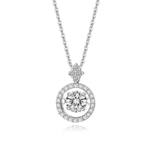 S925 Synthetic Moissanite Diverse Sparkling Charm Necklace Pendant Valentine's Day Lover Gifts for Women