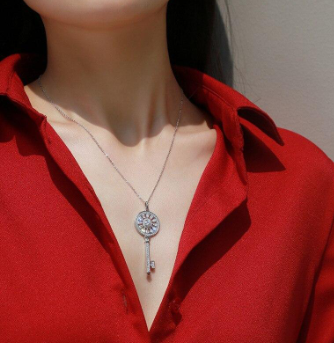 S925 Synthetic Moissanite Diverse Sparkling Charm Necklace Pendant Valentine's Day Lover Gifts for Women