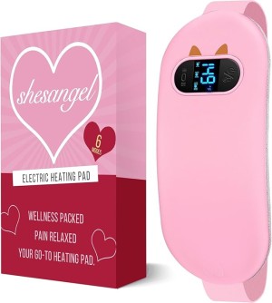 Portable Heating Pad for Period Cramps: FSA HSA Eligible Cordless Menstrual Heating Pad with 6 Heat Levels and 6 Massage Modes, 3s Fast Heating Gift for Women and Girl(Pink)