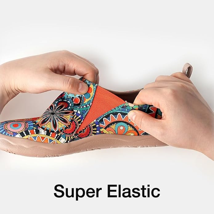 UIN Women's Blossom Slip On Shoes Colorful Comfortable Lightweight Art Travel Sneakers Casual Floral Stylish Everyday Loafers