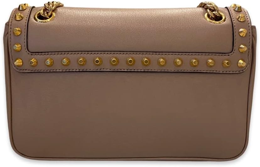 Prada Pattina Glace Calf Leather Cammeo Beige Pattina Studded Handbag