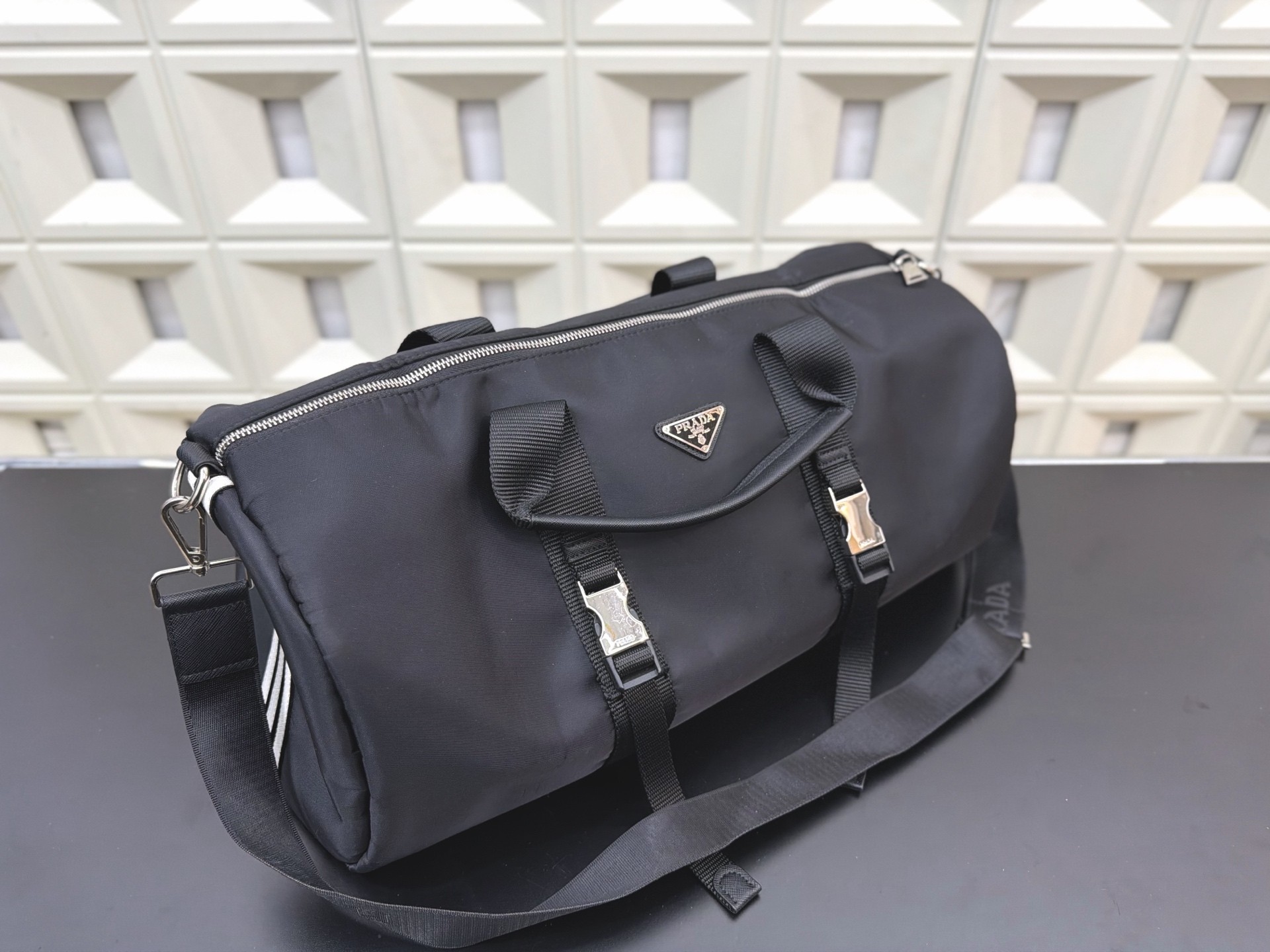 Prada Re-Nylon and Saffiano Leather Travel Bag