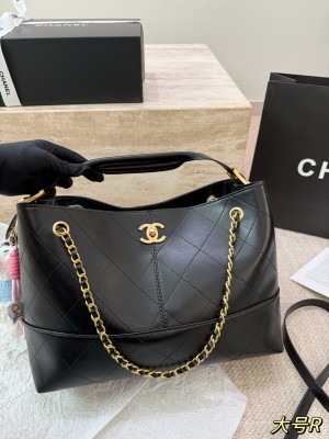 Chanel 25A Series Black Calfskin Hobo Bag
