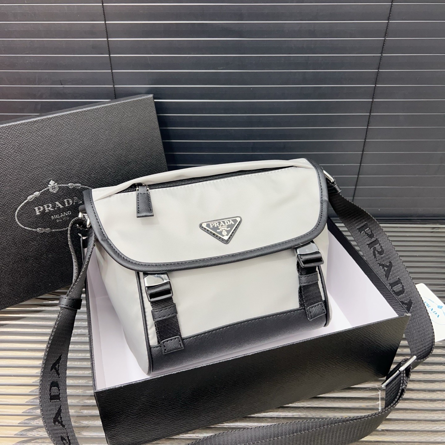 Prada Re-Nylon and Saffiano Leather Shoulder Bag