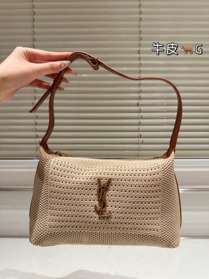 Sac à bandoulière Saint Laurent Oxalis en raphia.