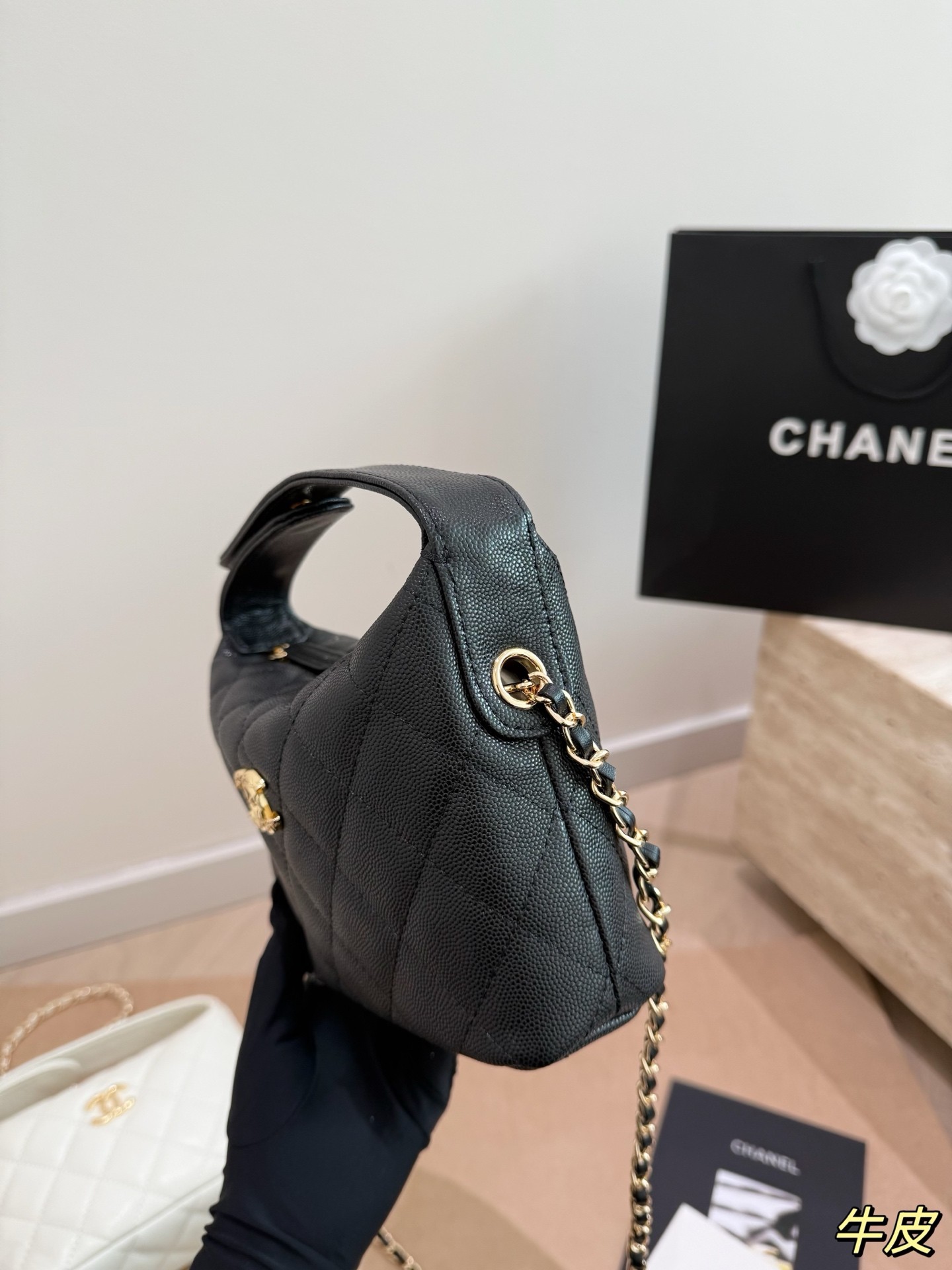 Chanel 25A Quilted Hobo Clutch on Chain