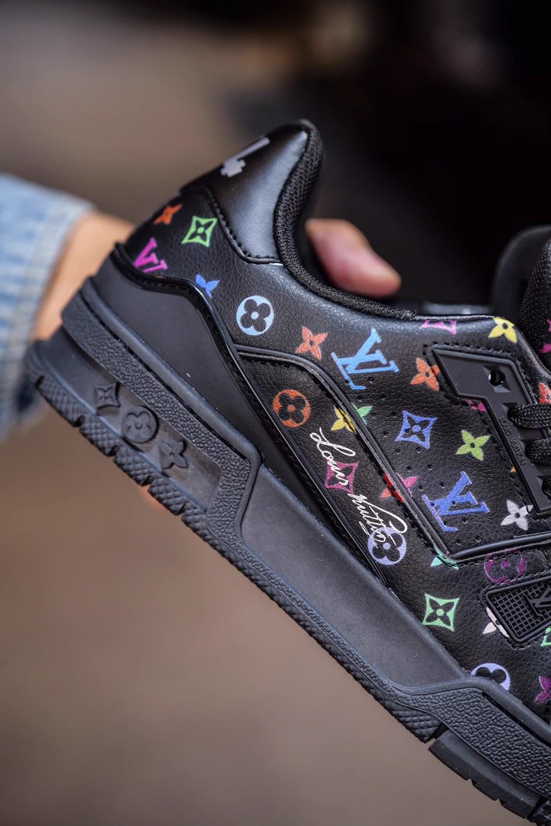 The Louis Vuitton x Takashi Murakami collaboration LV Trainer sneakers.