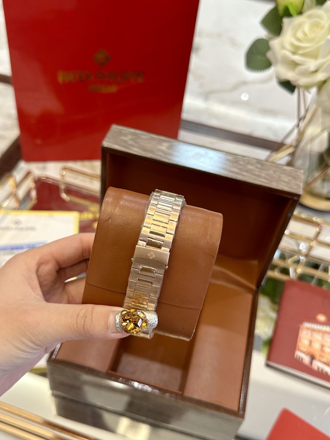 Patek Philippe Nautilus Rose Gold Diamond-Set Watch