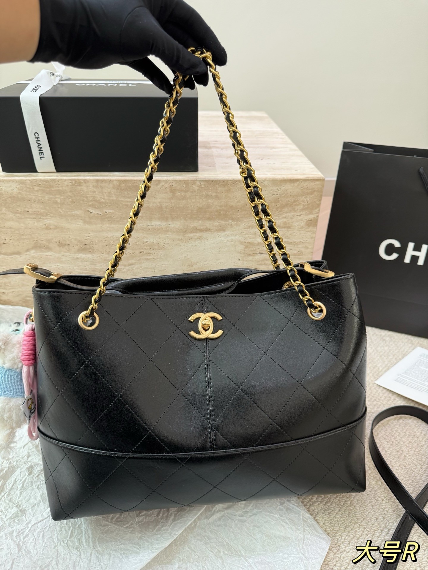 Chanel 25A Series Black Calfskin Hobo Bag