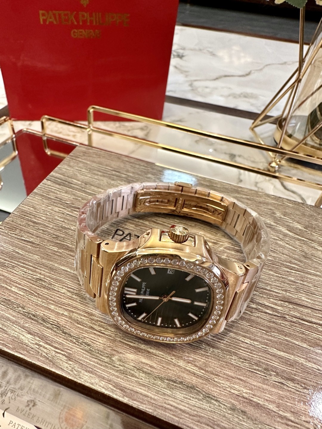 Patek Philippe Nautilus Rose Gold Diamond-Set Watch