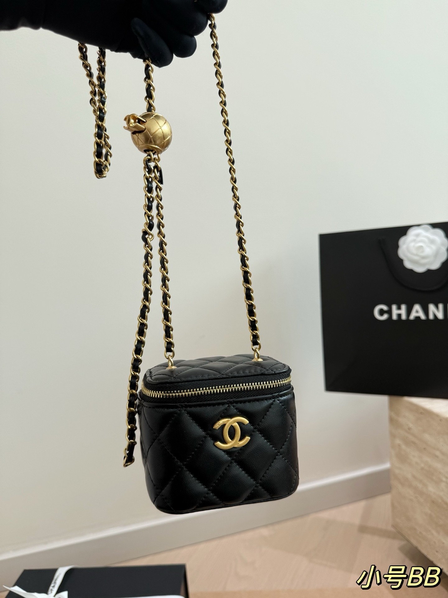 Chanel Mini Gold Fan Makeup Case Bag