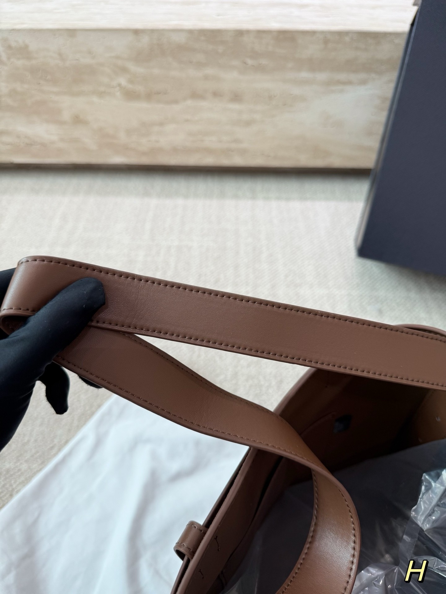 Prada Buckle Suede Bucket Bag