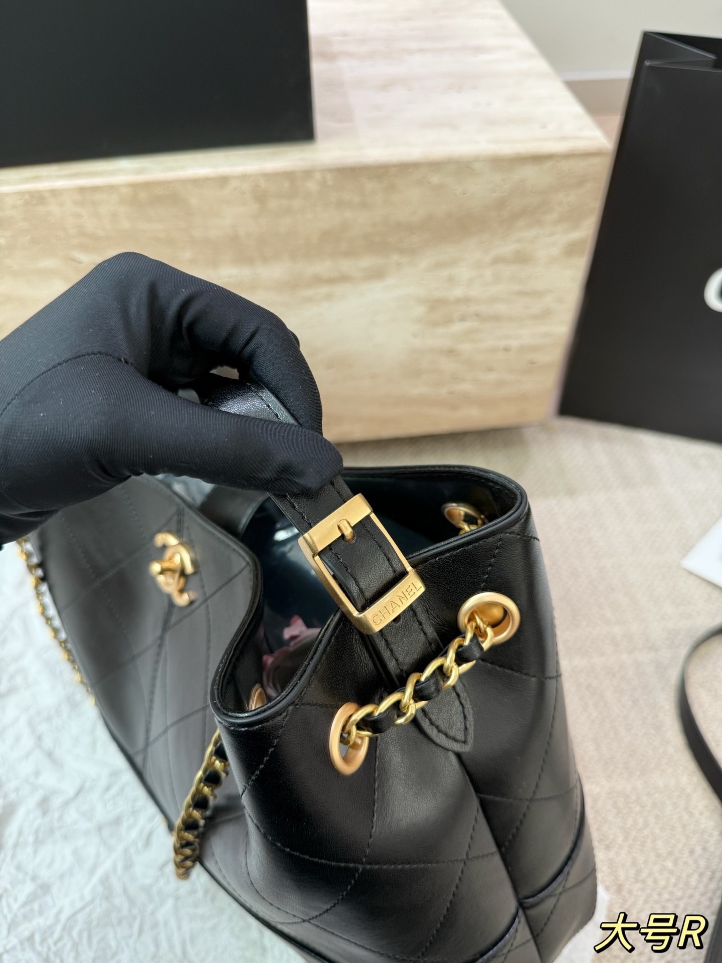 Chanel 25A Series Black Calfskin Hobo Bag