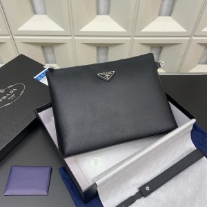Prada Saffiano Leather Envelope Clutch