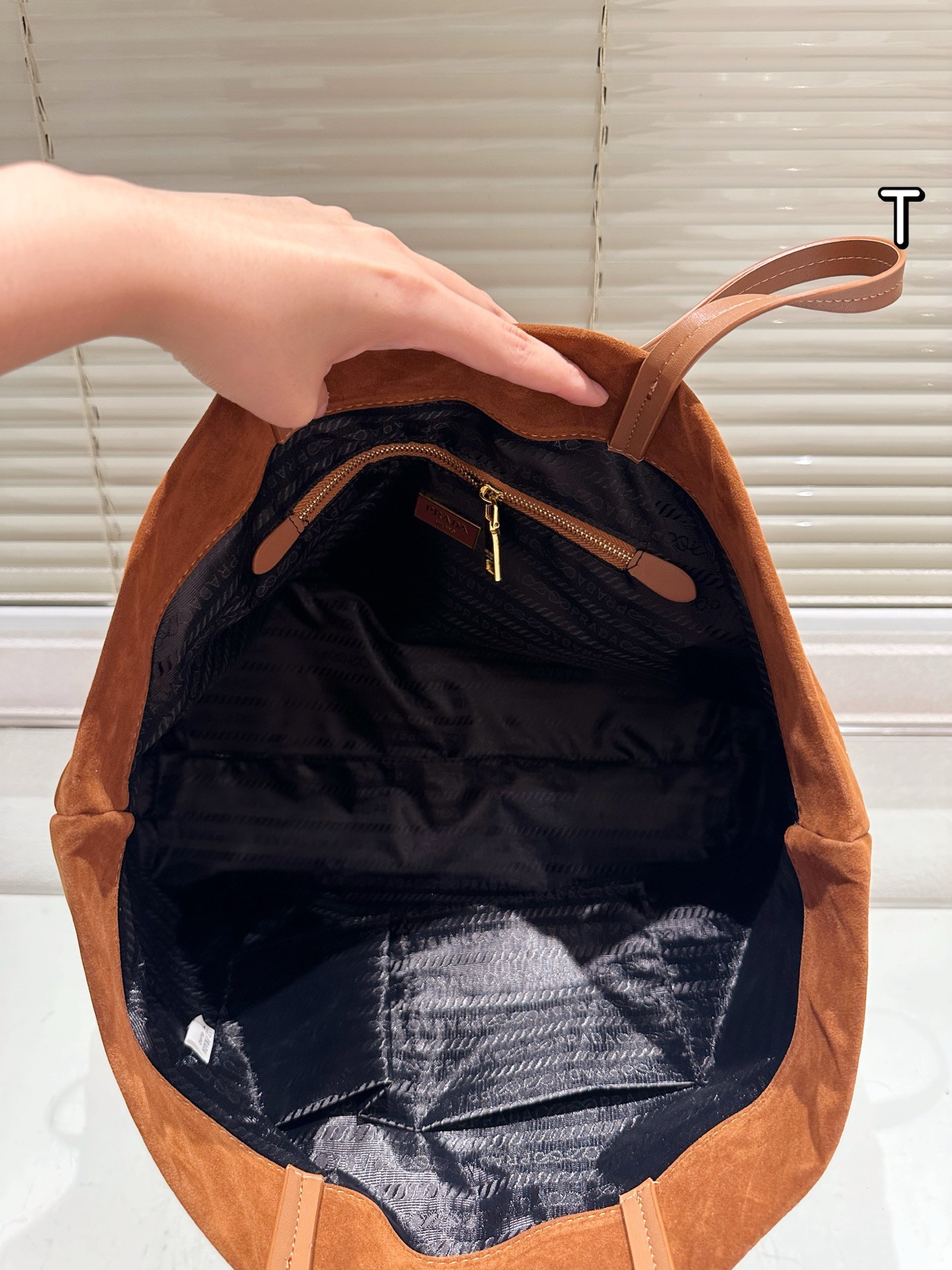 Prada Bonnie Series Suede Tote Bag