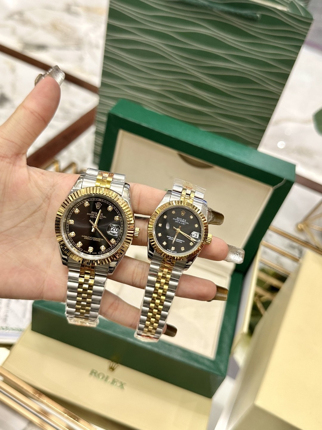 Rolex) Two-tone gold Datejust watch