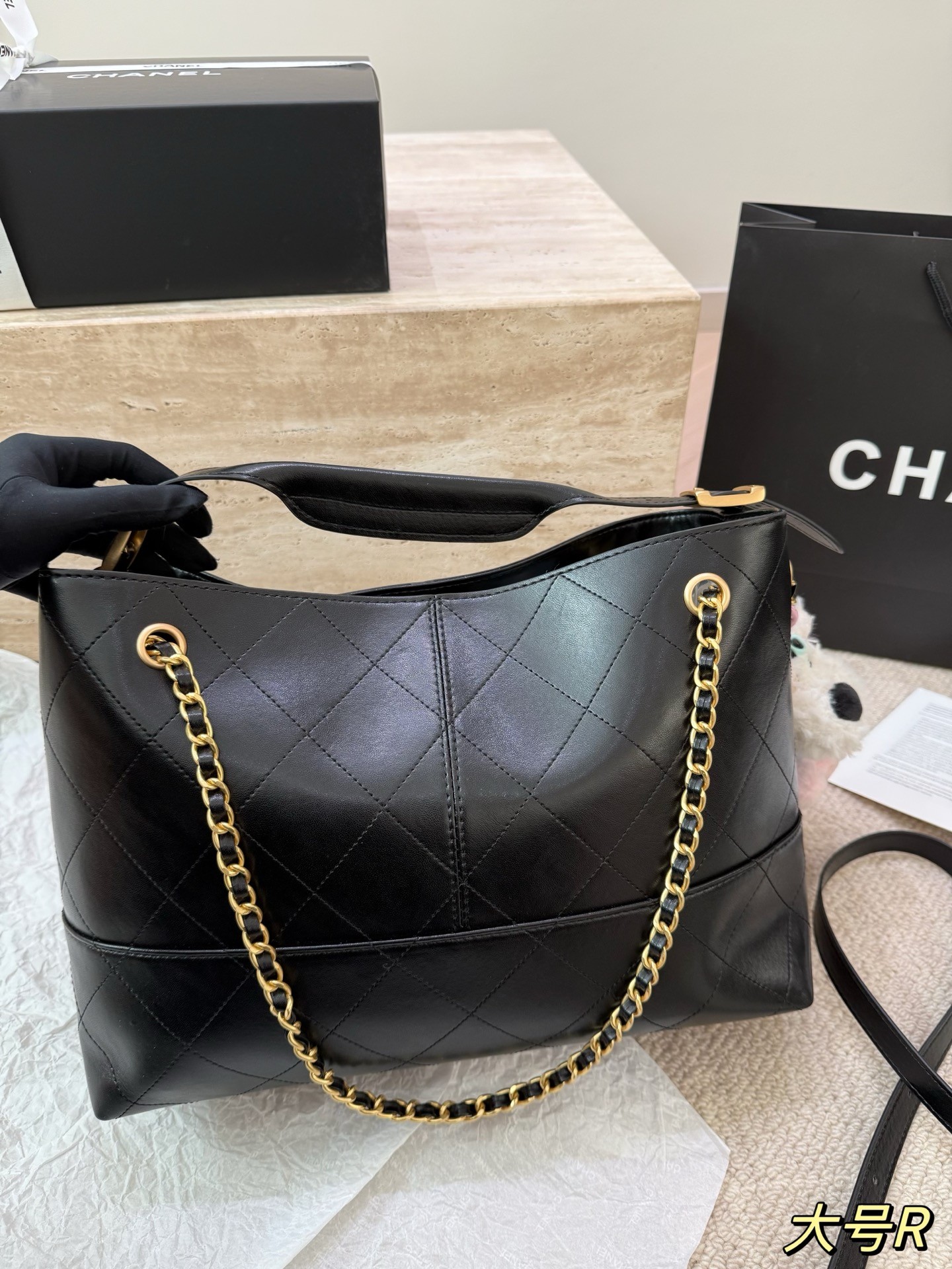 Chanel 25A Series Black Calfskin Hobo Bag