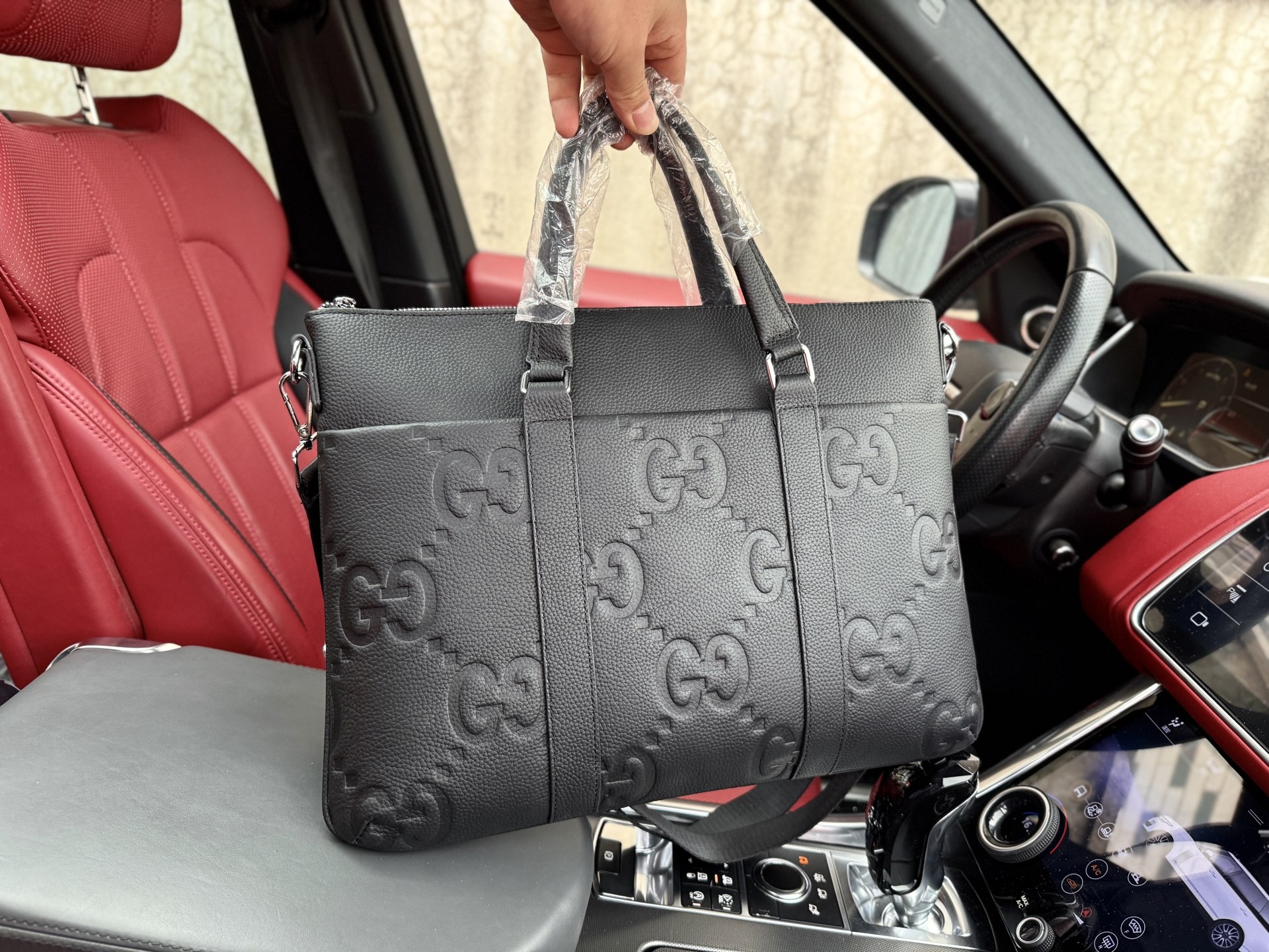 (Gucci) GG Embossed Briefcase