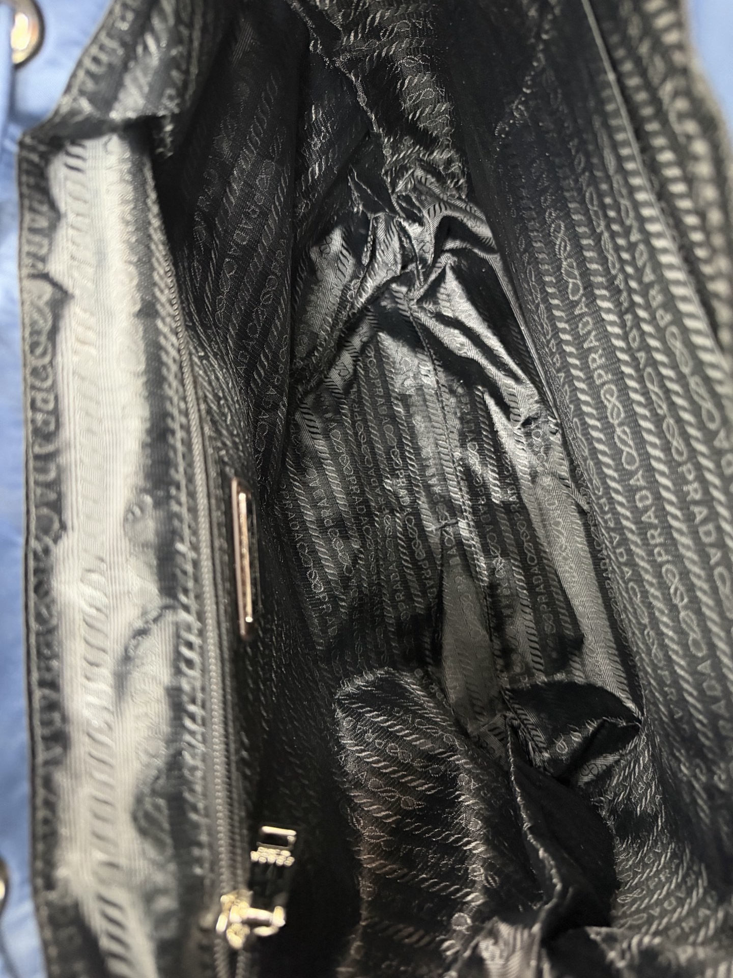 Prada Blue nylon backpack