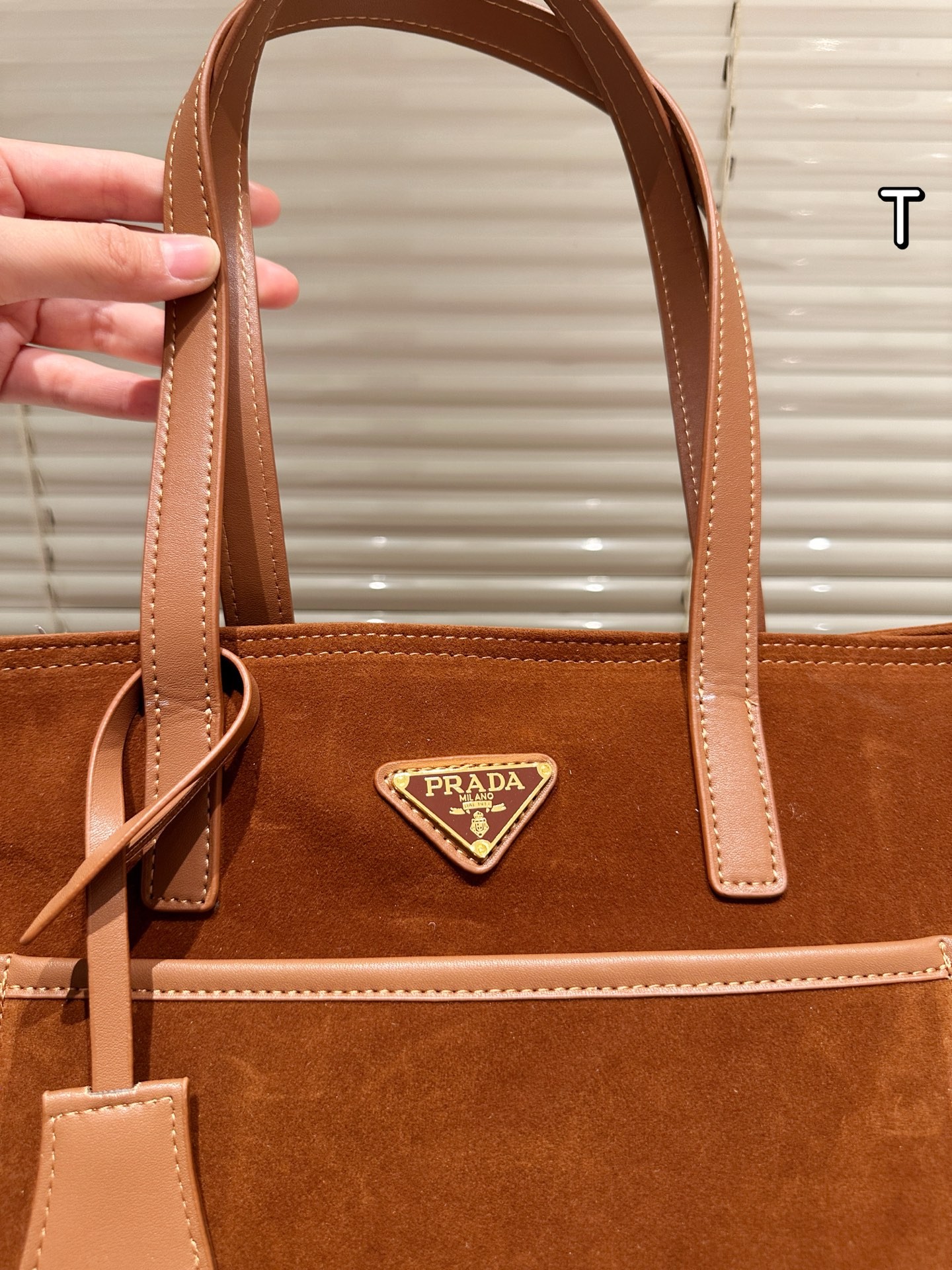 Prada Bonnie Series Suede Tote Bag