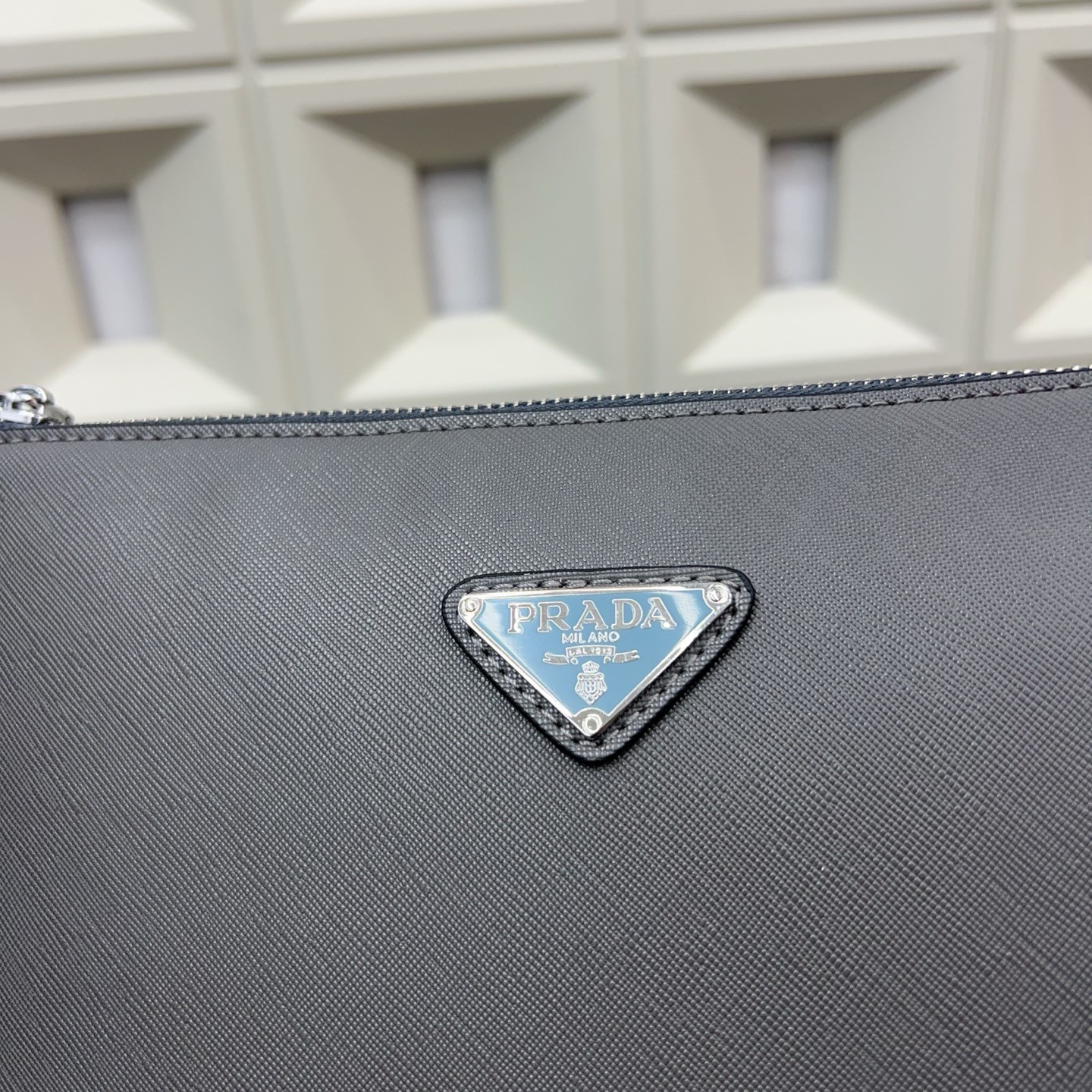 Prada Saffiano Leather Envelope Clutch