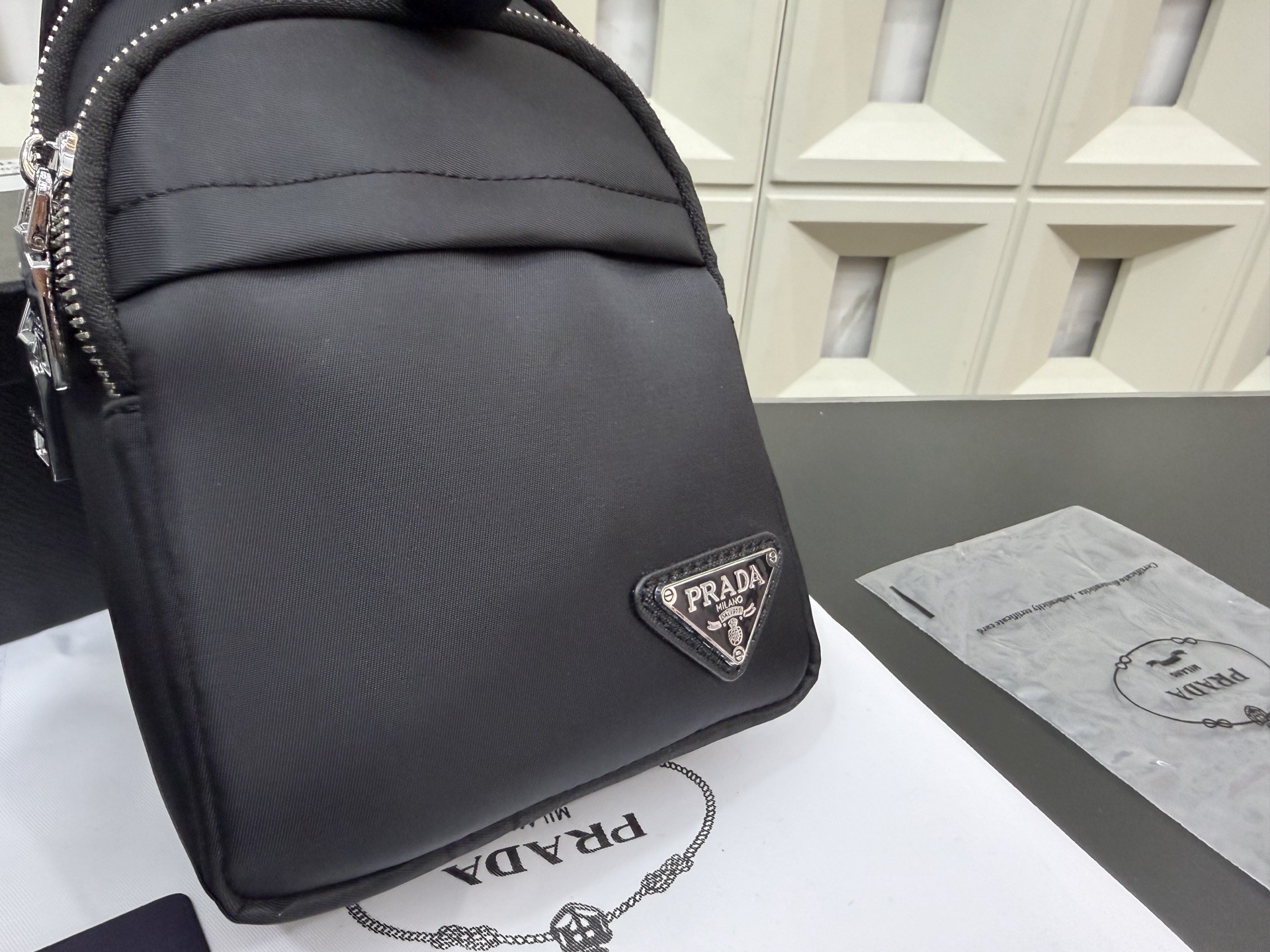 Prada Re-Nylon and Saffiano Leather Crossbody Bag