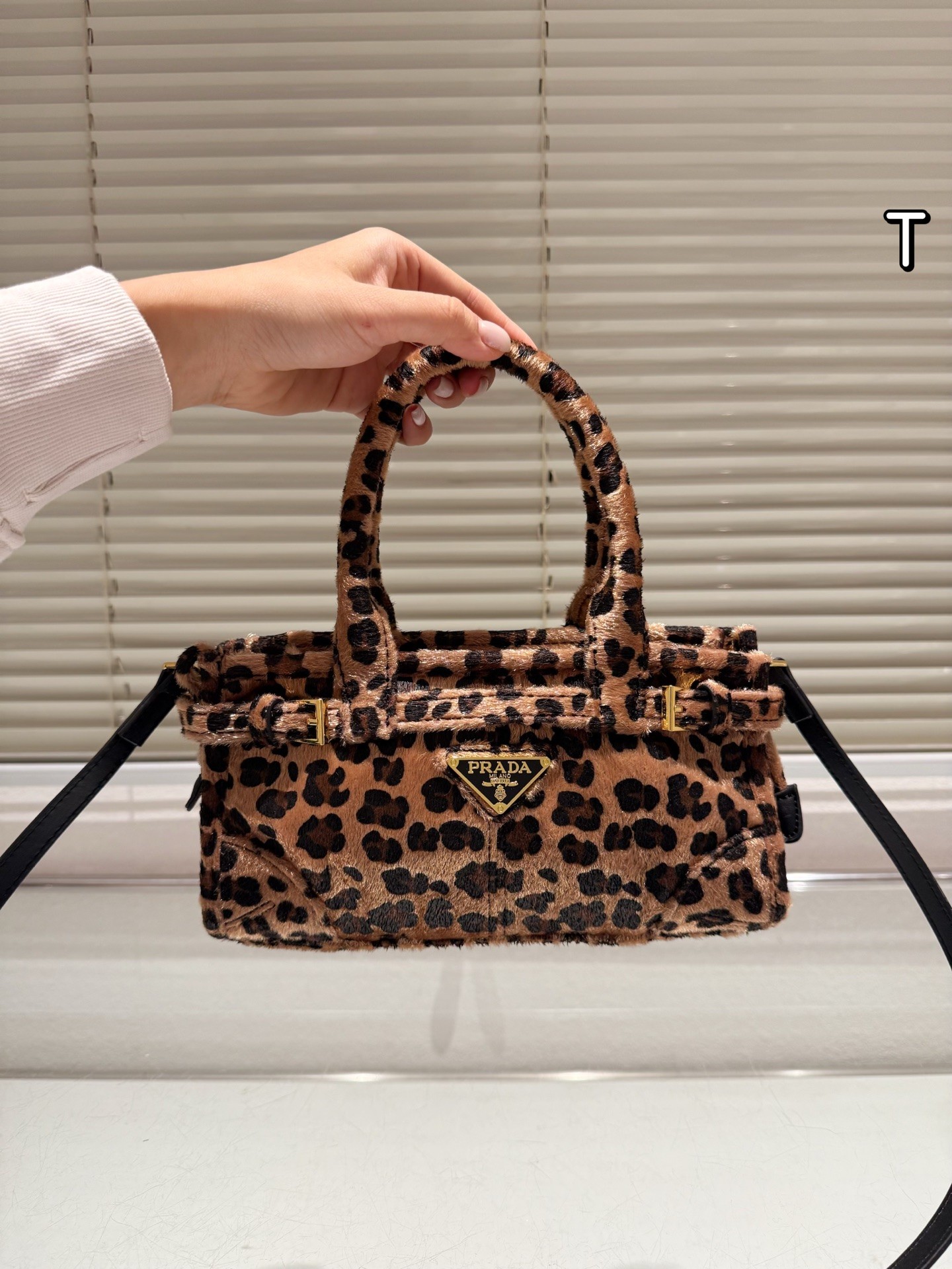 (Prada) Bonnie Mini Printed Leather Tote Bag