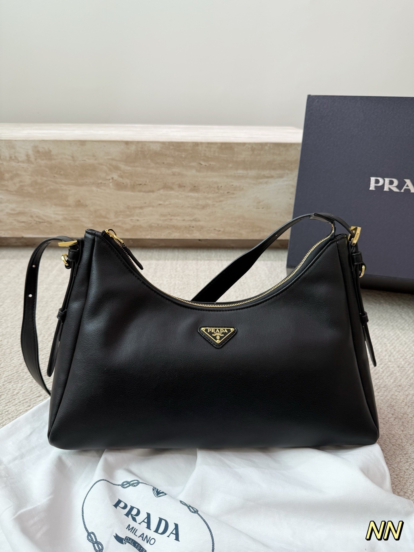 (Prada) Aimée Medium Leather Shoulder Bag