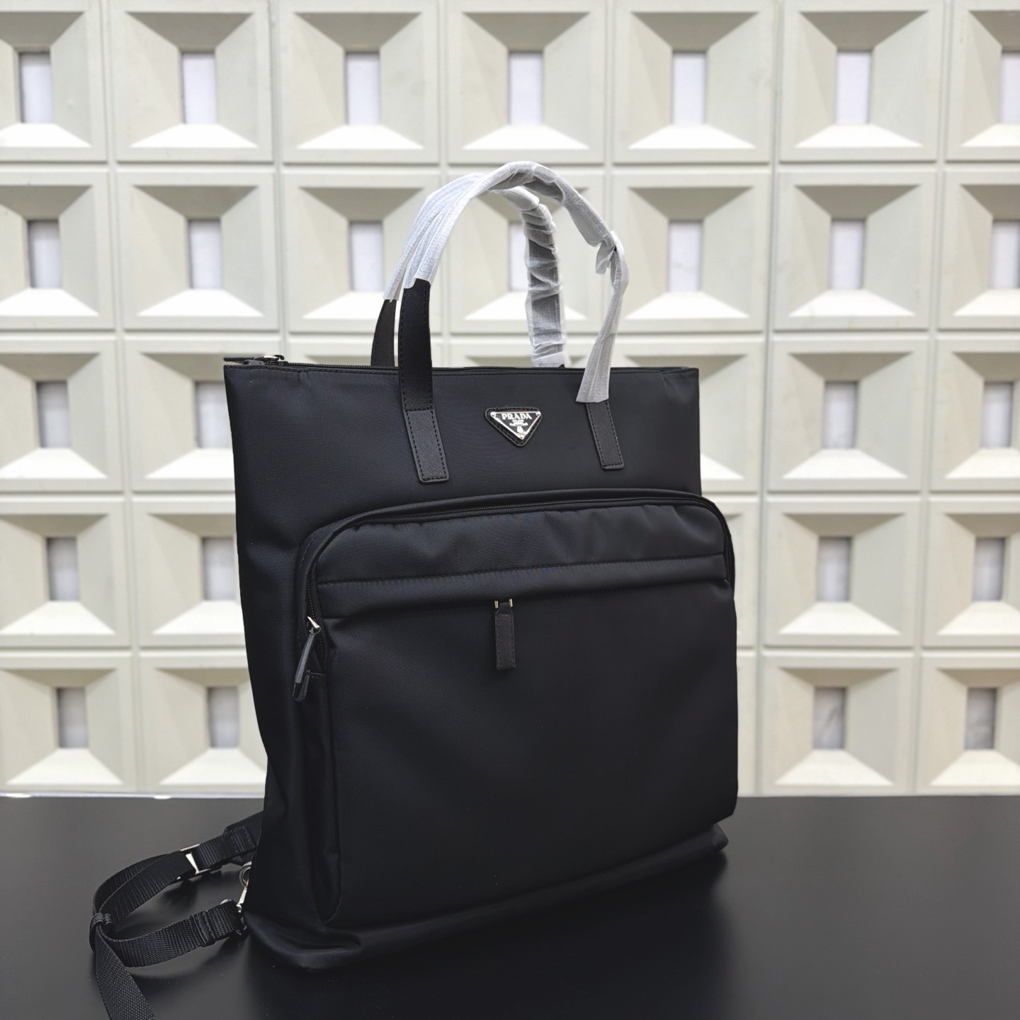 Prada Re-Nylon and Saffiano Leather Tote Bag
