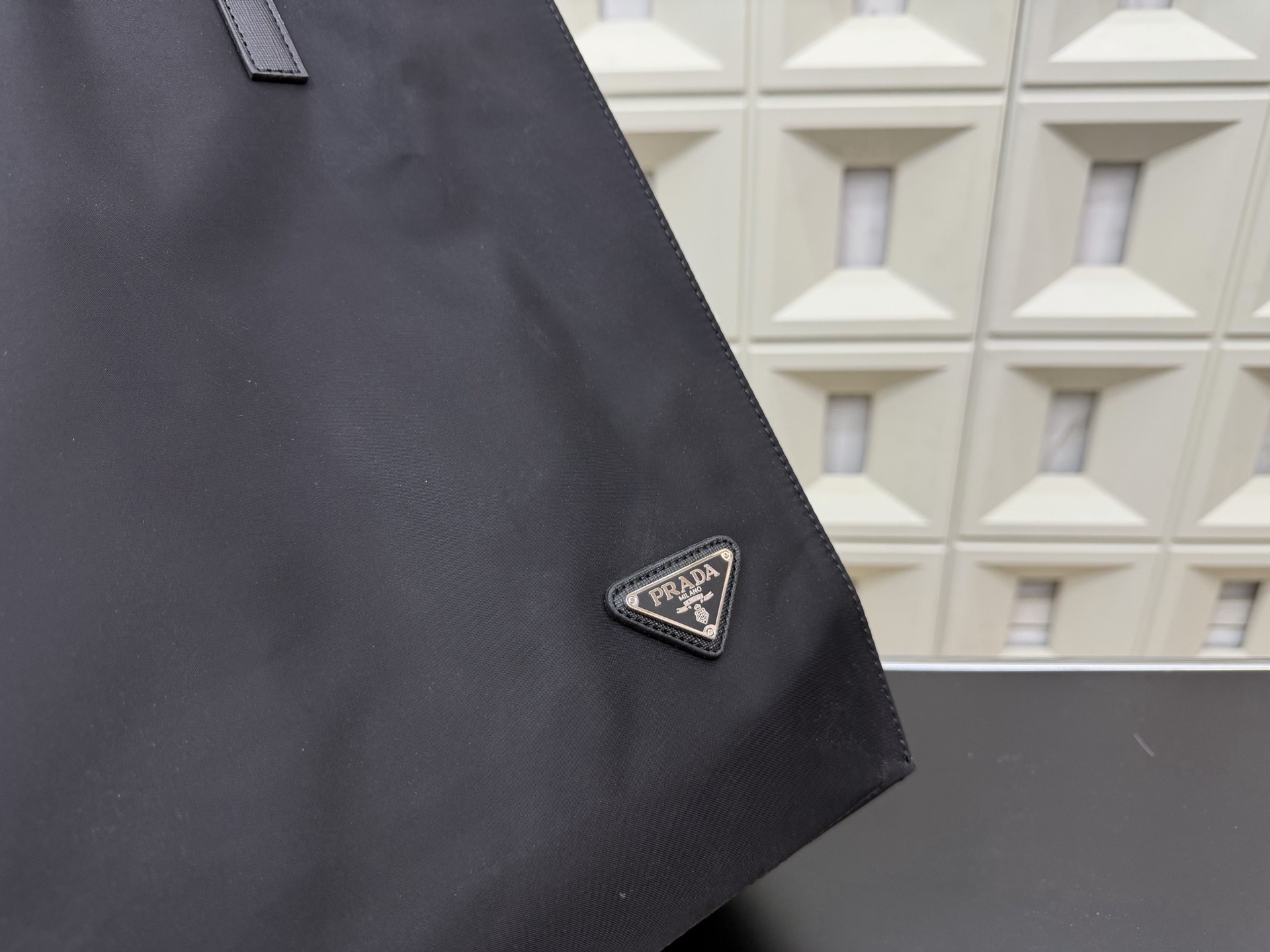 (Prada) Black Nylon Tote Bag