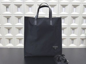 (Prada) Black Nylon Tote Bag