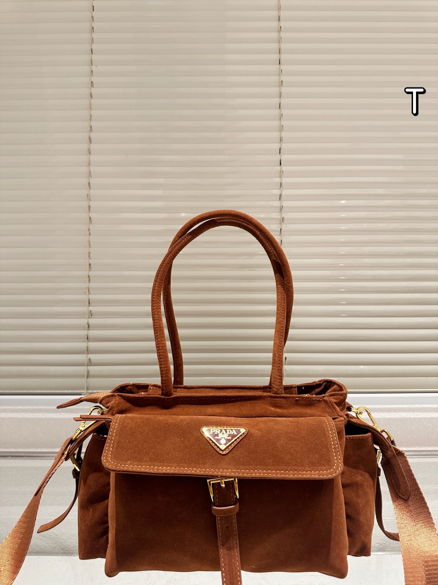 Prada Explore Brown suede handbag