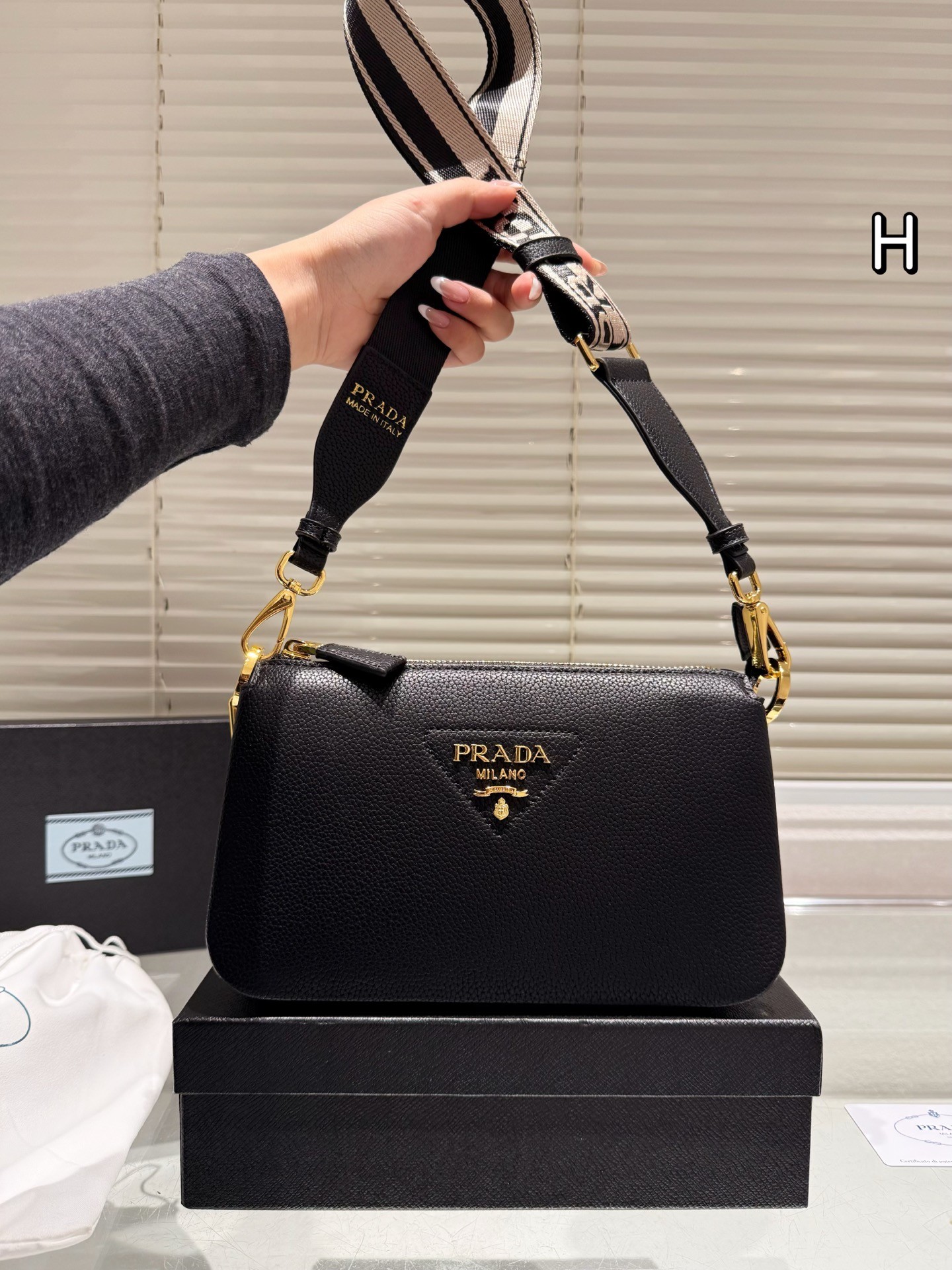 Prada Vitello Phenix Series Crossbody Bag