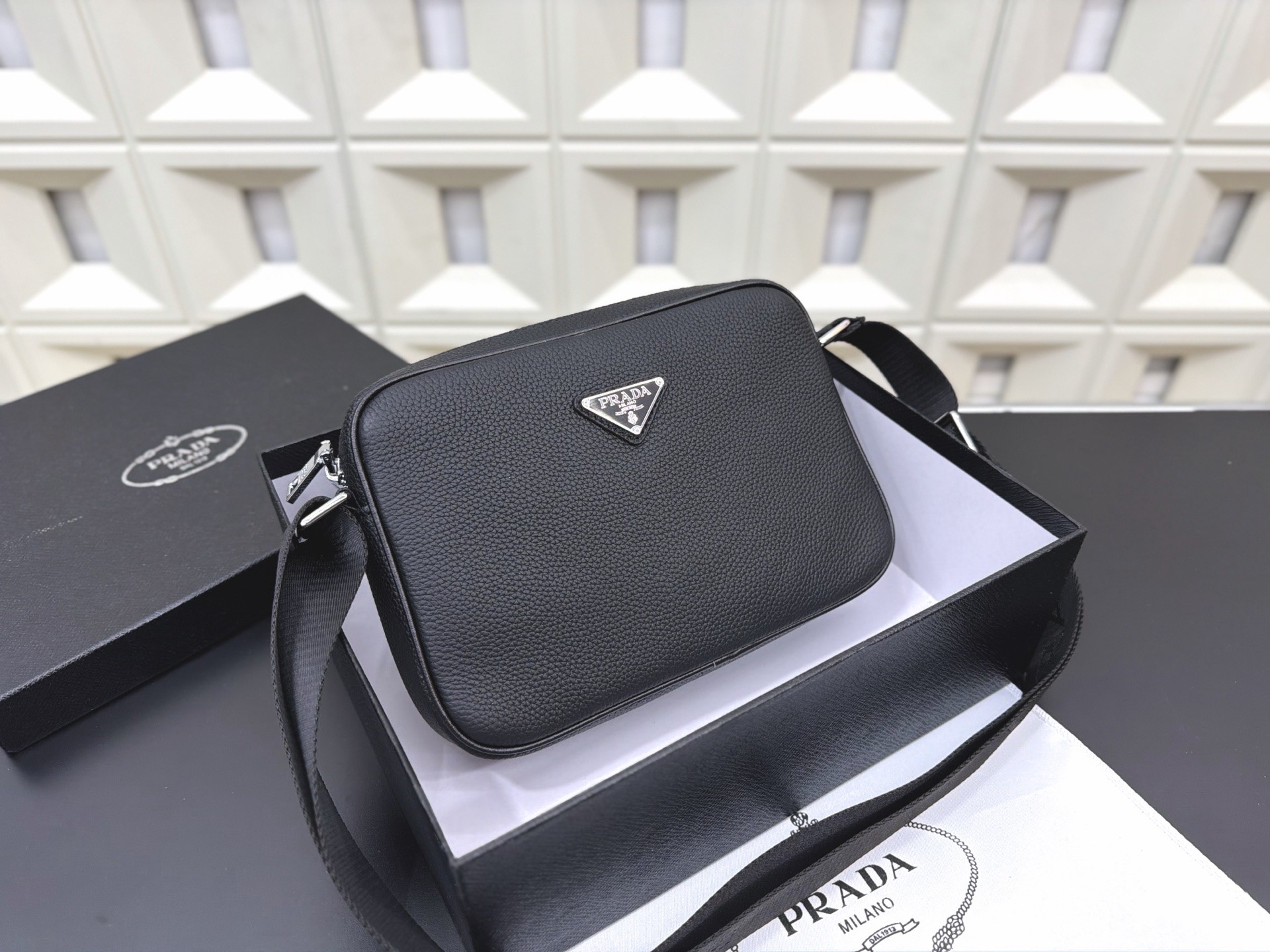 Prada Black Leather Crossbody Bag