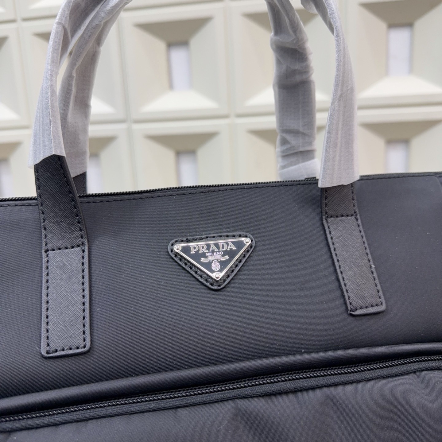 Prada Re-Nylon and Saffiano Leather Tote Bag