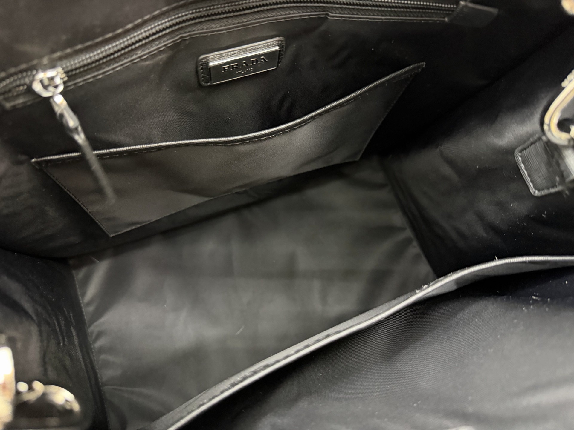 (Prada) Black Nylon Tote Bag