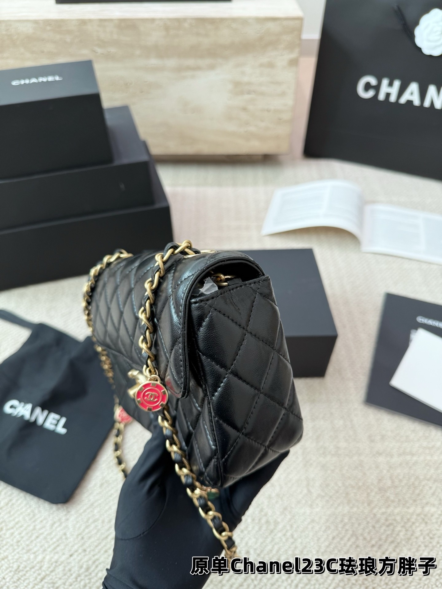 Chanel 23C Enamel Casino Chips Square Flap Bag