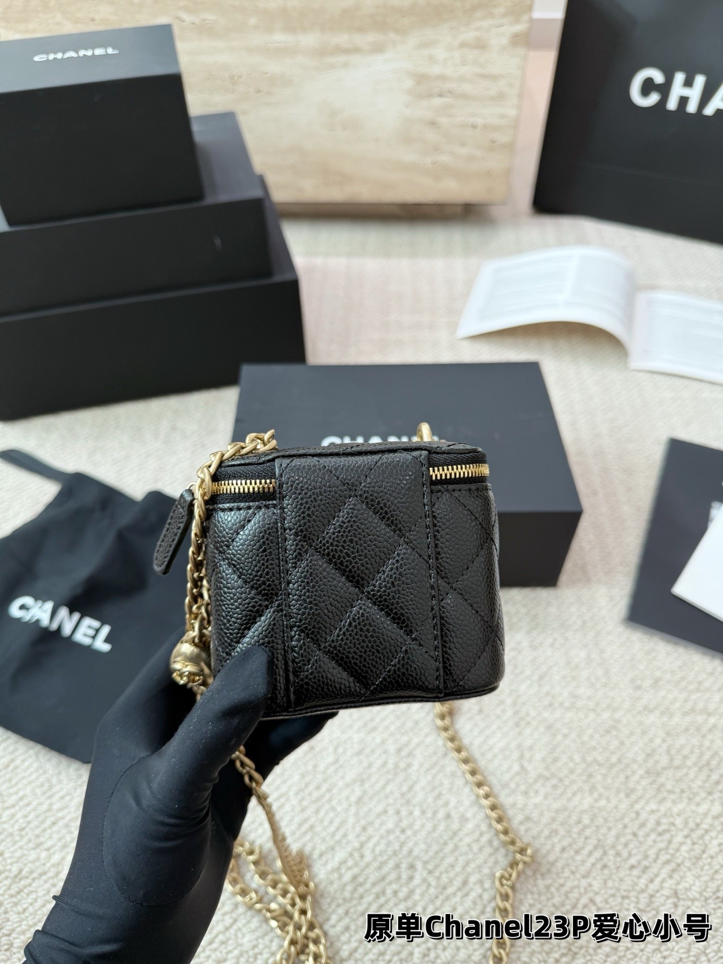 （Chanel）Sac mini boîte à boucle réglable en forme de cœur série 23P