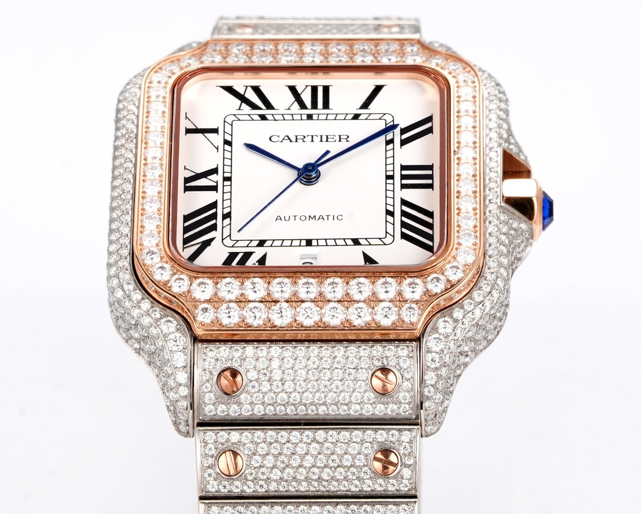 Luxury diamond-set men's watches from the Cartier Santos collection