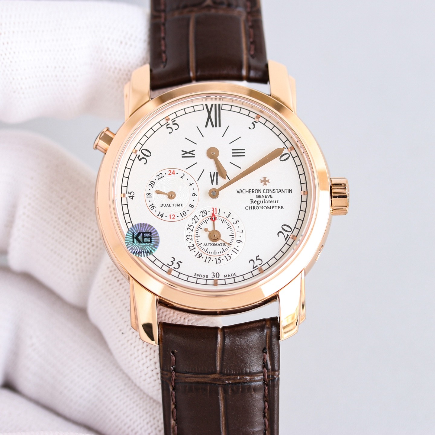 (Vacheron Constantin) Malte Dual Time Zone Standard Hands Watch