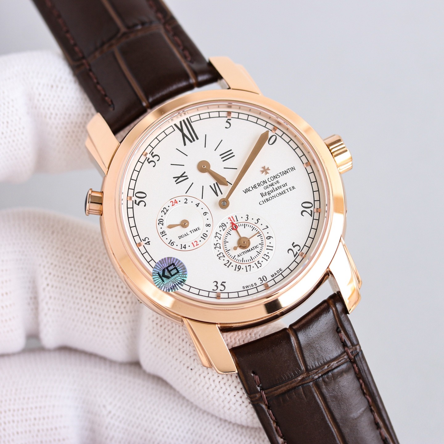 (Vacheron Constantin) Malte Dual Time Zone Standard Hands Watch